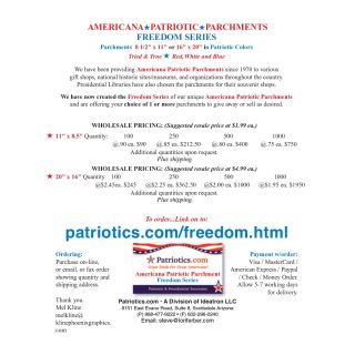 Americana Patriotic Parchment Freedom Series - Large Size