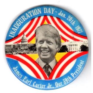 Carter inauguration day souvenir button
